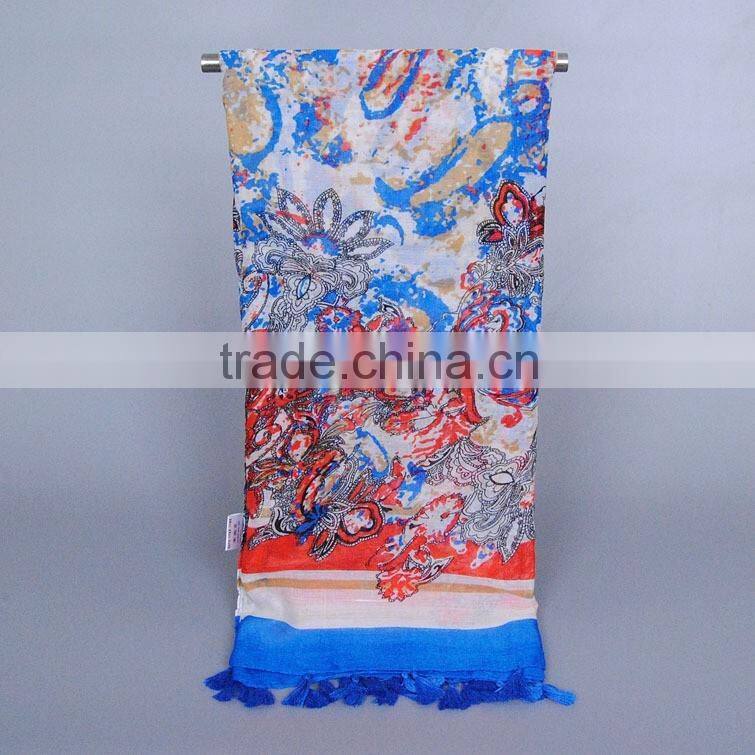 Best Selling Fresh Color Paisley Print Cotton Hijab Scarf Women