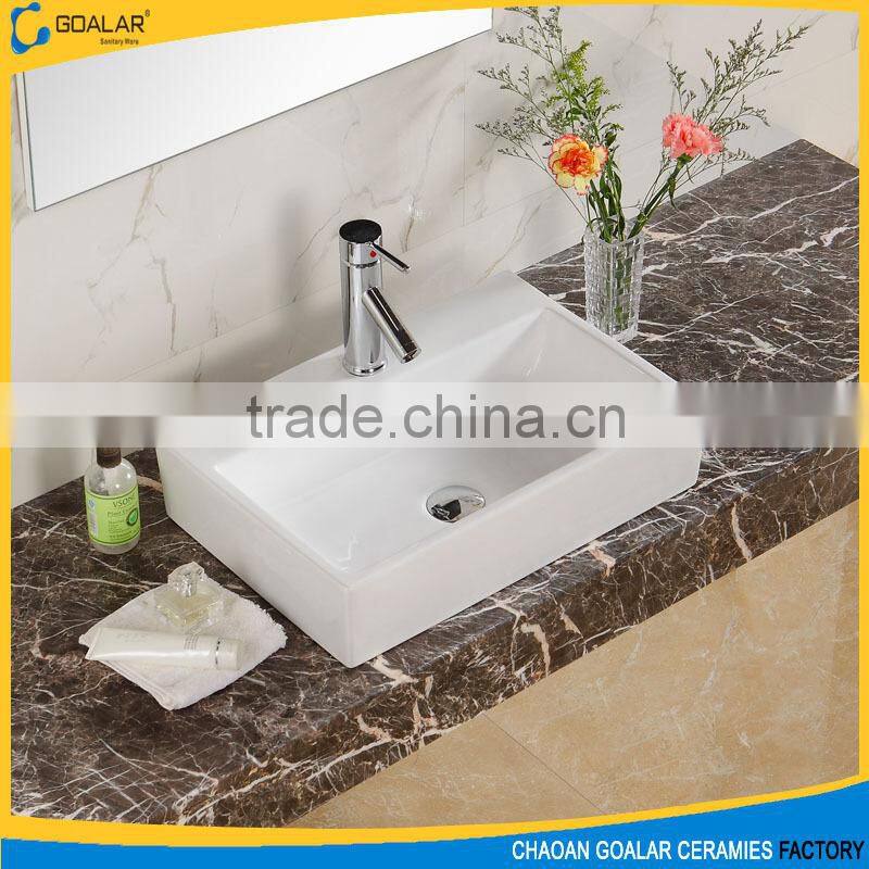 Bathroom rectangle counter top basin/ceramic art basin