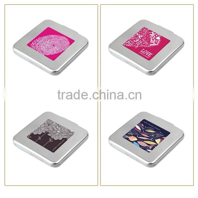 Custom logo stainless steel unbreakable mini mirror for lady