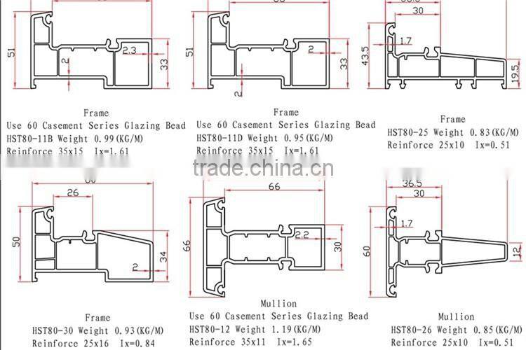 Embossed Grained ASA color window frame upvc profile