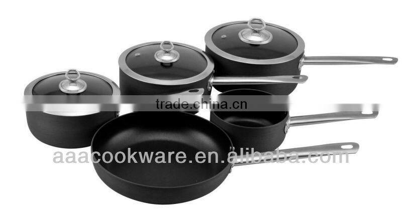 2015 New Products 8pcs High Quality Hard-anodized Aluminum Cookware Set With Coating Inside For Wholesale