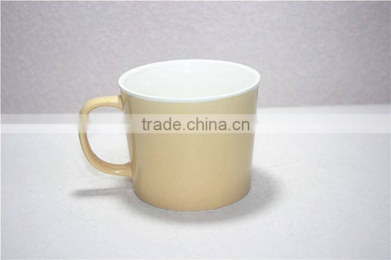 380 CC multi color ceramic cute soup mugs with glaze with handle