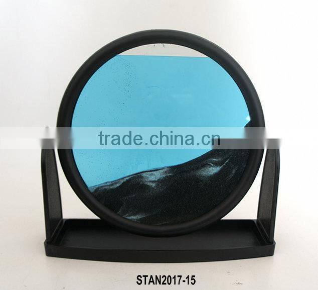 Round Black Plastic Frame Moving Sand Art