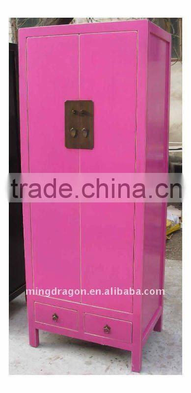 Chinese Antique Cyan Wardrobe / Wedding Cabinet