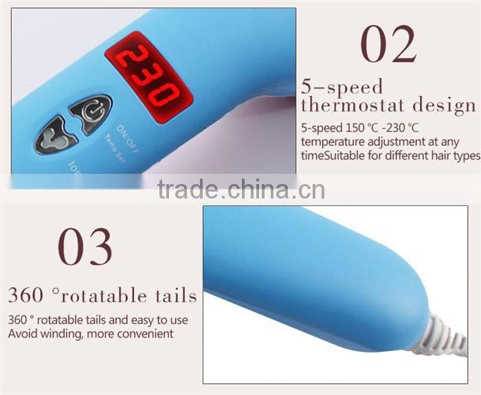 New developed PTC heating ceramic hair straightener blue