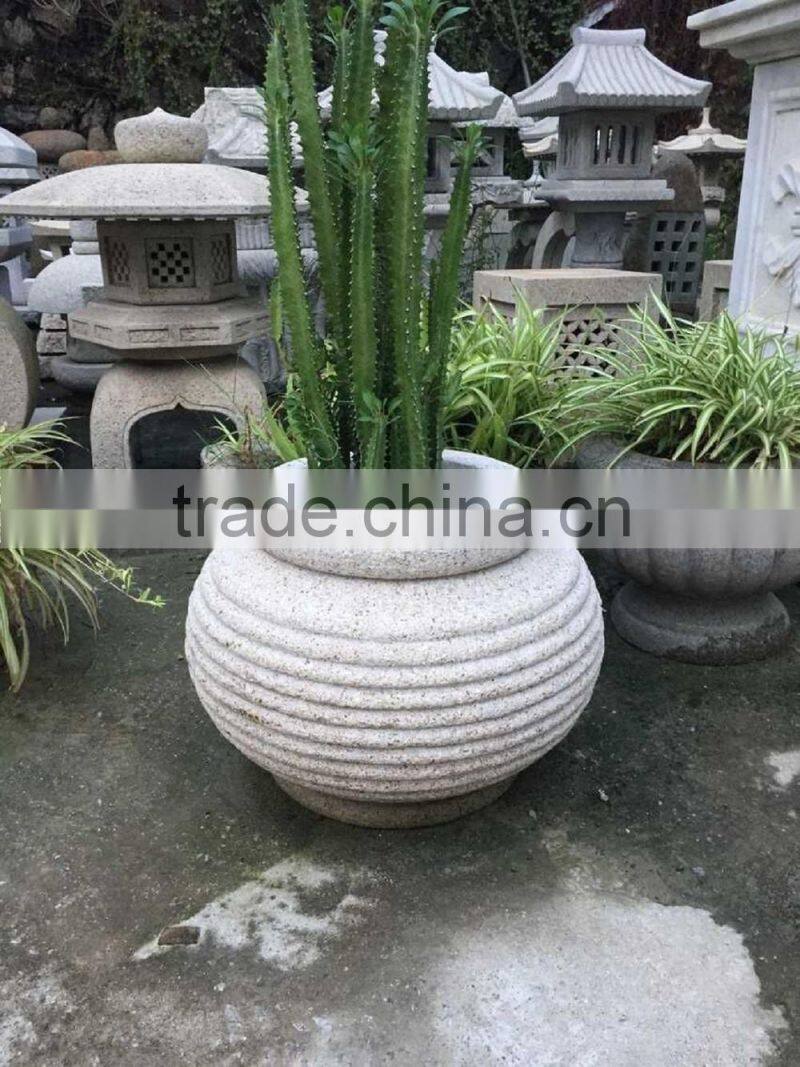 stone carving flower pot