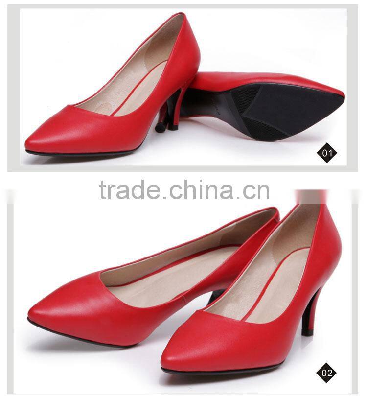 Fashion Women Genuine Shipskin High Heel Slip-on Shoes for Party