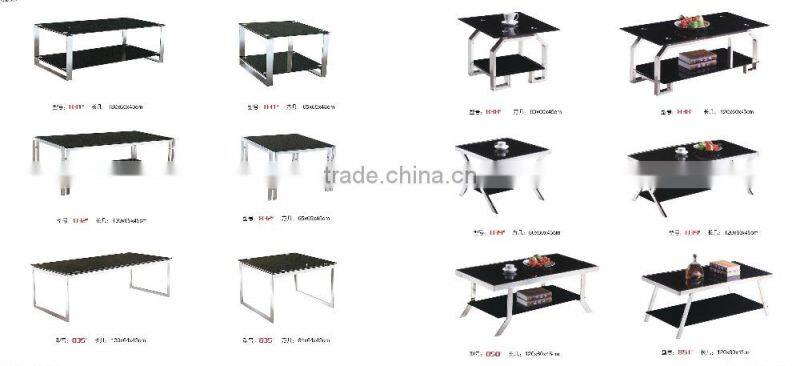 Small double layers glass top coffee table