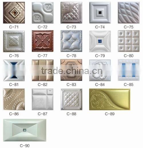 Interior Applicate Classical PU Artificial Leather Decorative Panel For Wall