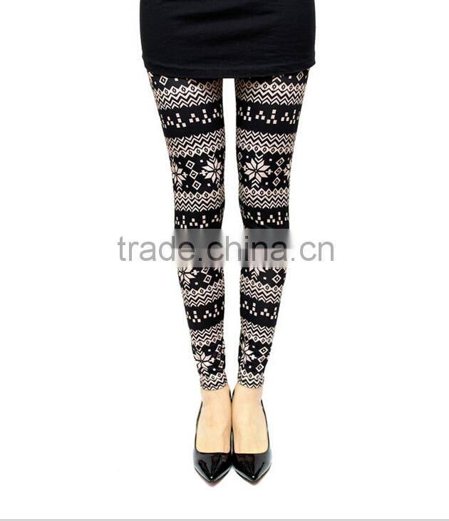 White Black Deer print Tribal Leggings wholesale women custom leggings