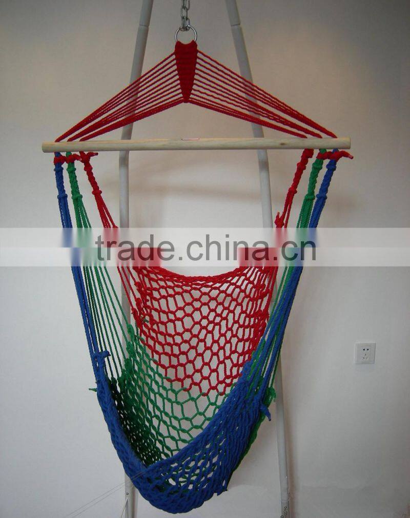 Outdoor garden cotton rope hanging hammock chair