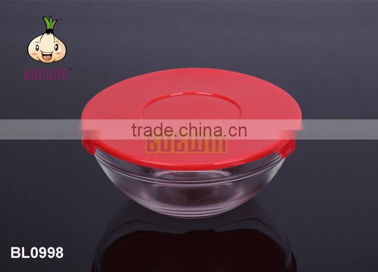 Clear Body Glass Bowl With Plastic Lid