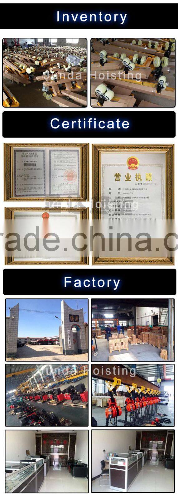 Hebei Junda Professional factory price alloy steel 1ton-5 ton hydraulic hand pallet trucks
