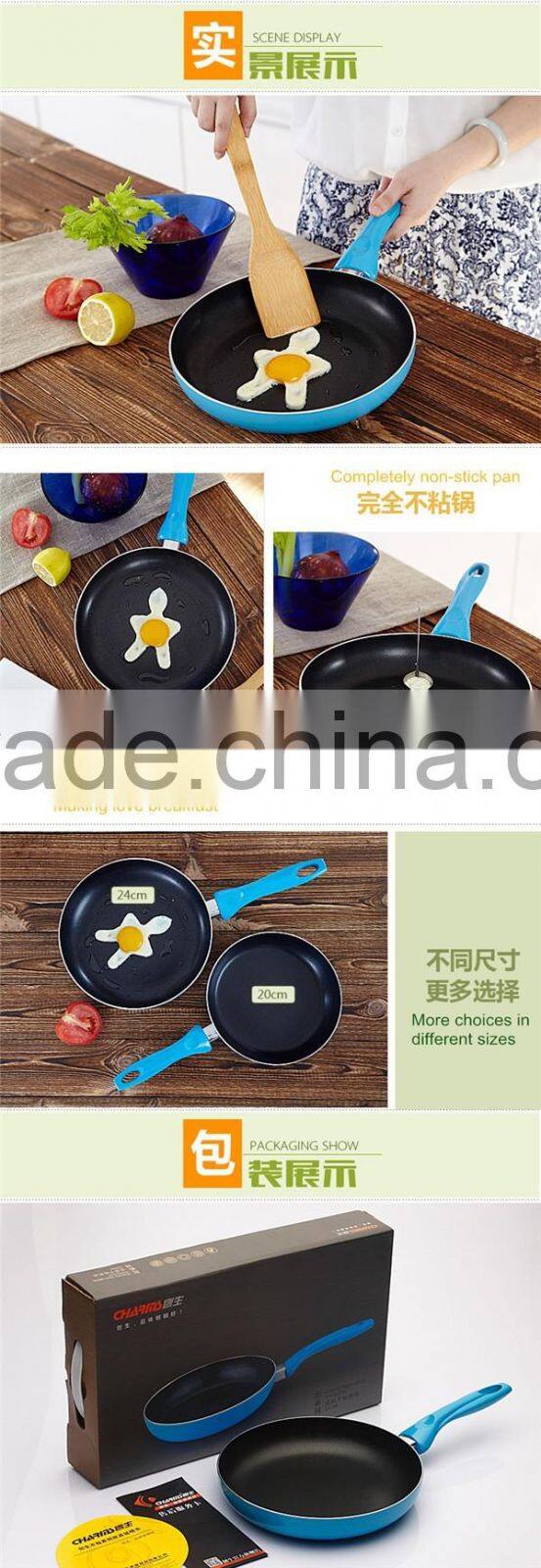 induction aluminum non-stick frying pan with glass lid kitchenware