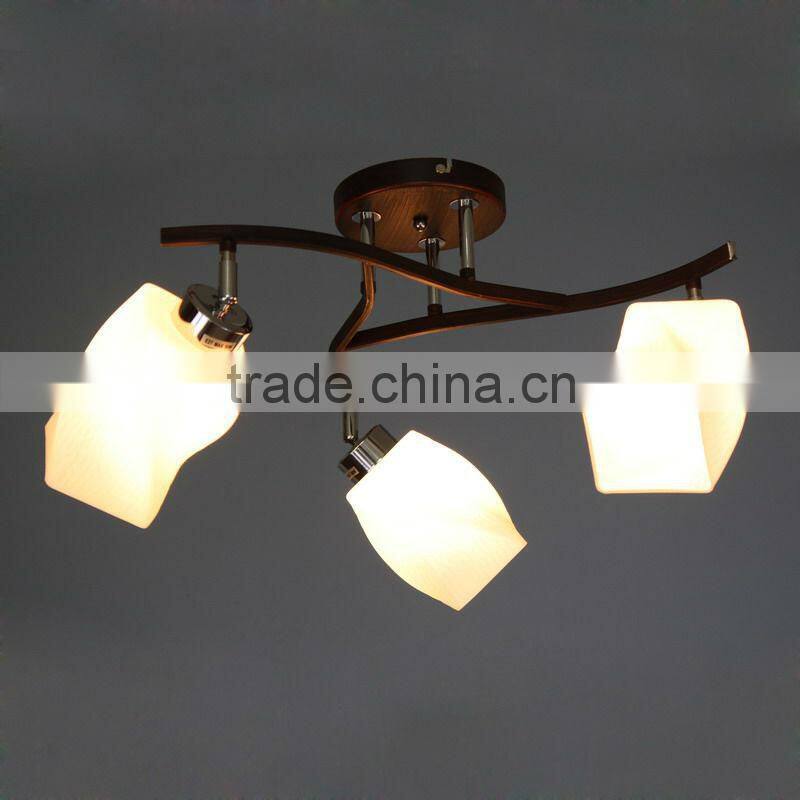 hot modern chandelier glass ceiling lights/ceiling lamp with 3 heads