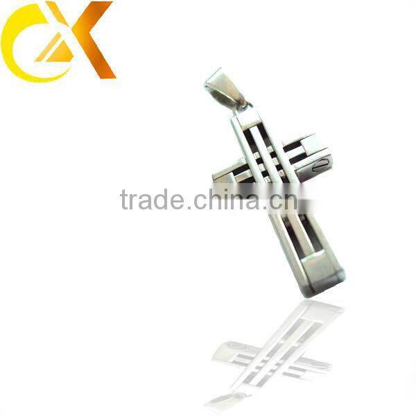 2013 wholesale Stainless Steel Jewelry cross zircon pendants for jewelry making
