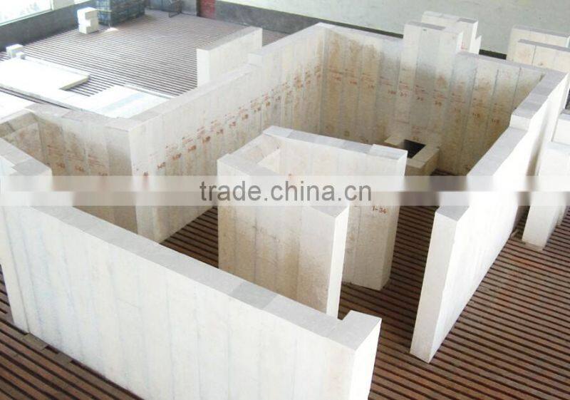 Fireproof case fused cast azs refractory brick for glass furnace, AZS--33,36,41