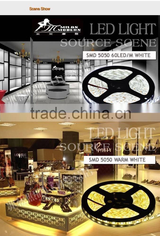 DC 12V NO-WATERPROOF SMD 5050 LED FCLEXIBLE STRIP TAPE 60LED/METER 14.4W/METER 720LM/M LIGHT DOUBLE SIDED TAPE CE/ROHS NEW
