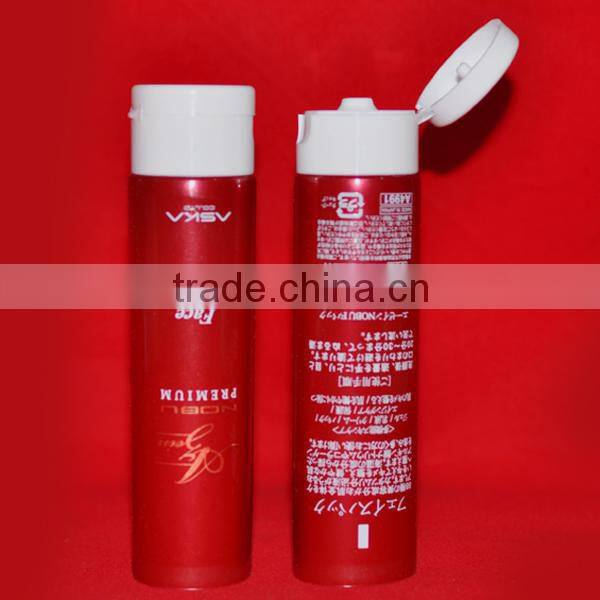 Cosmetic package 50 g plastic facial tube with flip top cap