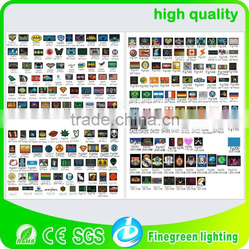 cotton t shirt with el pattern panel dynamic flashing el panel for t shirt