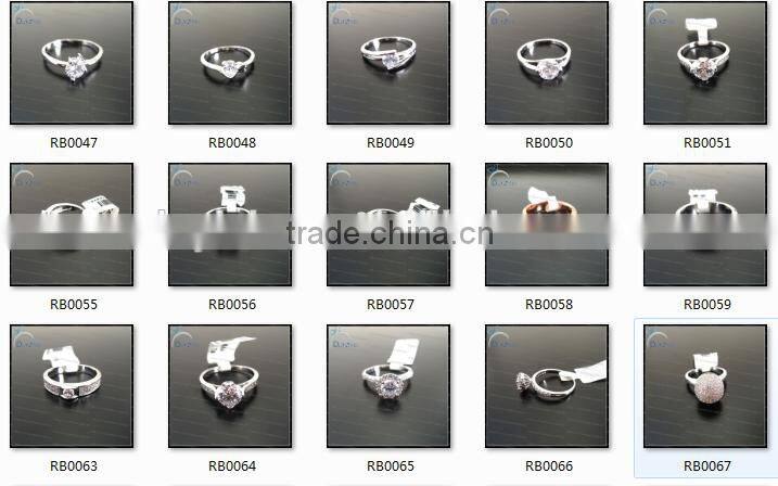 ladies pave cz plated 18k white gold rings