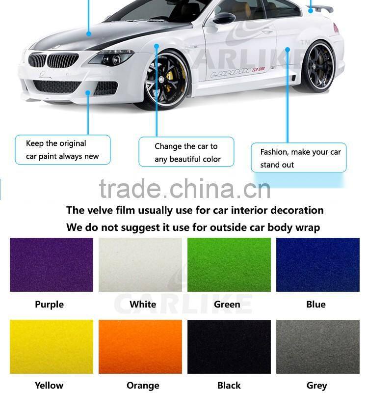 1.52x15M 5x49FT Stretchable Removable Self Adhesive Velvet Touch Film