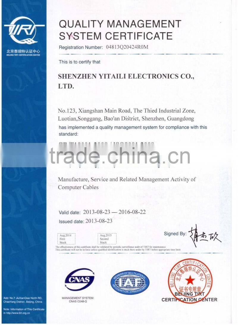 High quality 15pin VGA cable with two ferrites