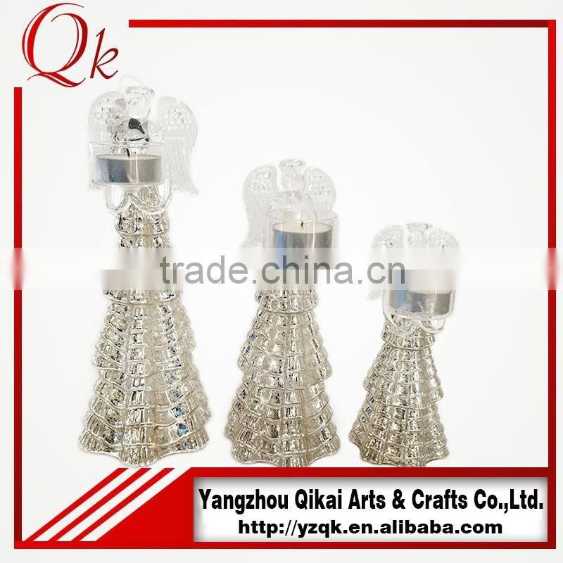 Lampworking glass angels glass crafts with candlestick for Europe and US market