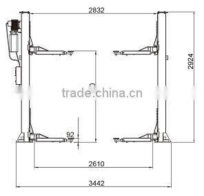 solenoid one side release hydraulic lift ,cover for post ensures good outlooking