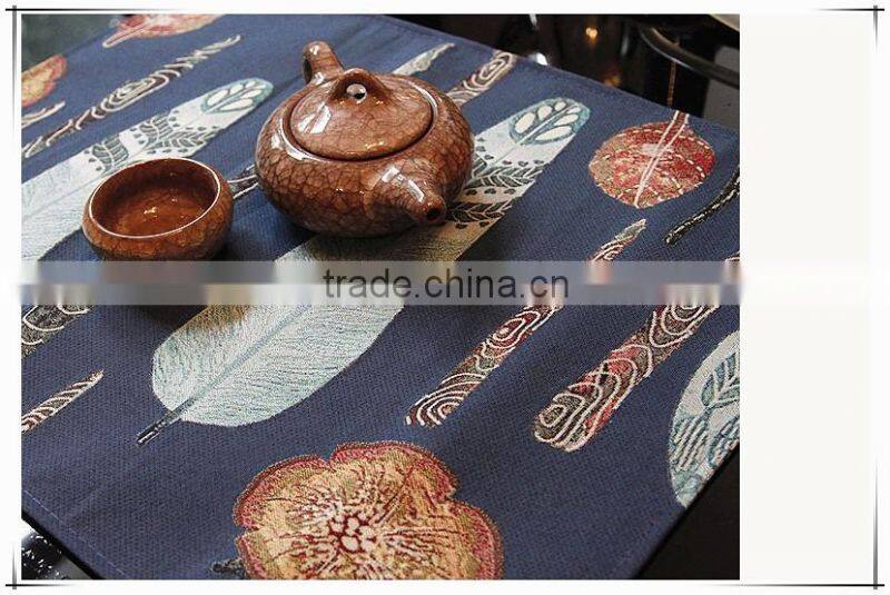 Wholesale colorful tapestry jacqaurd fabric table mats, table runners