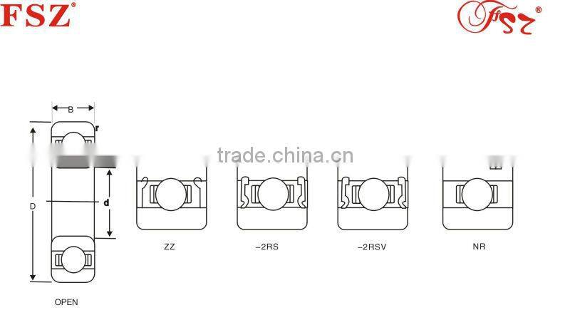 deep groove ball bearing 6205RS 6205 2RS 6205ZZ
