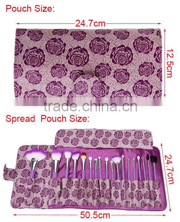 New 18pcs Fashion Professional Soft Cosmetic Tool Make up Brush Set Kit With Pouch AM000191