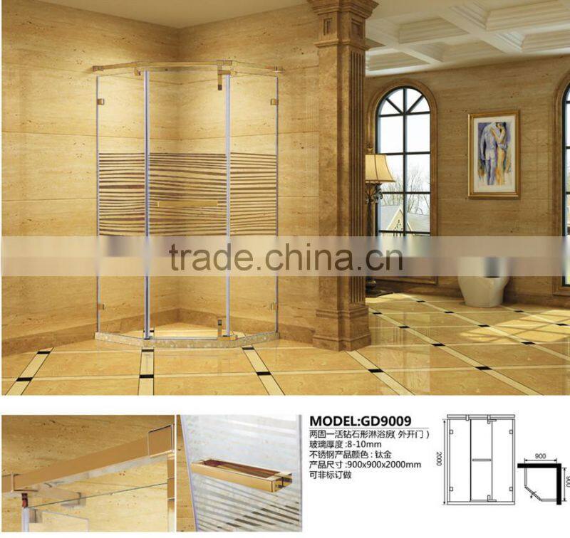 deluxe frameless plain glass shower enclosure GD9009