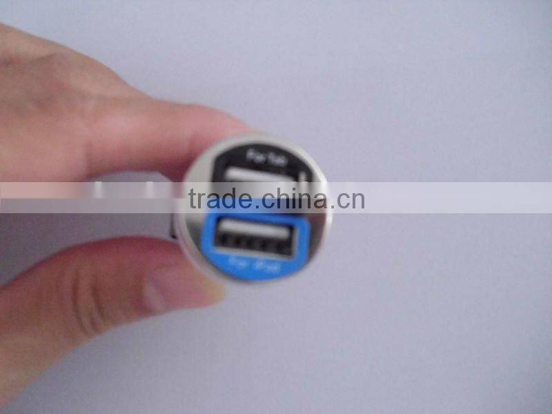 5V 2.1A+1A Mini Dual USB In Car Charger For Iphone3G 3GS 4 4S 5 Ipad Ipod