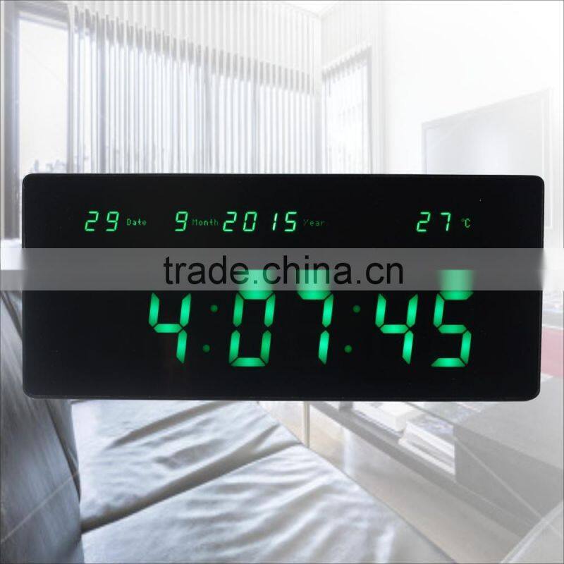 green color led number clock