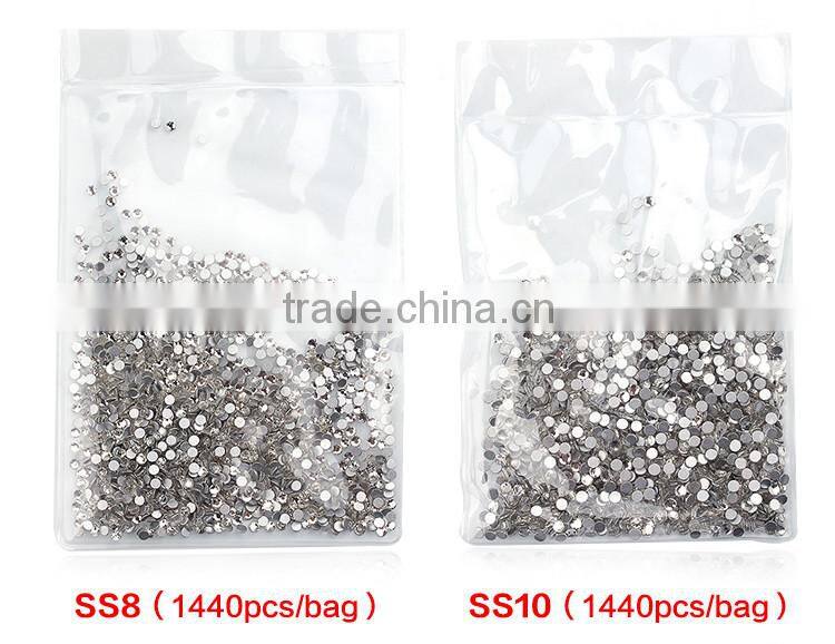 1440pcs SS3 to SS40 Clear Crystal Stone flatback Nail Art Rhinestone