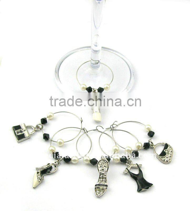 wholesale metal lucky theme wine bottle charms