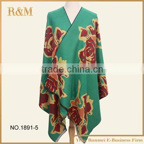 Wholesale blanket scarf Double face jacquard shawl