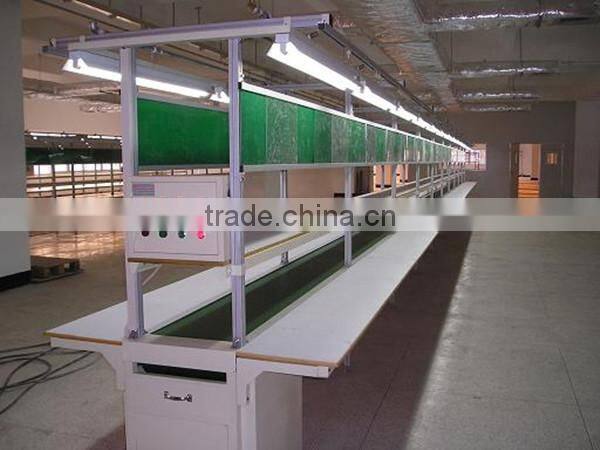 Assembly Line Working Tables Single Belt Conveyor Assembly Line with Flourescent Lamp
