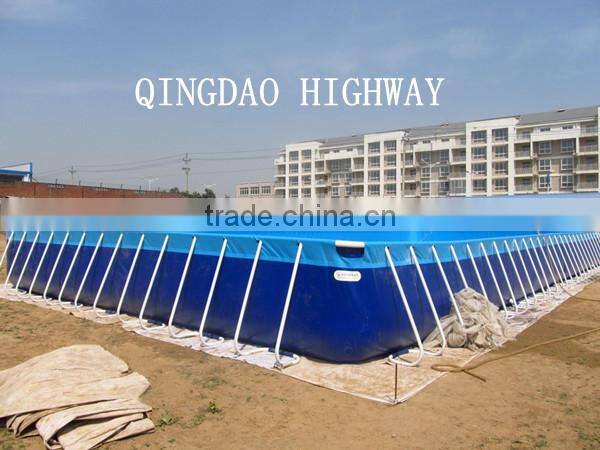 50M length Giant Collapsible steel frame canvas pool for adult and kids