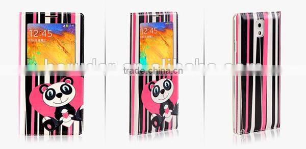 Animal cartoon print oem phone back for samsung note 3 leather case