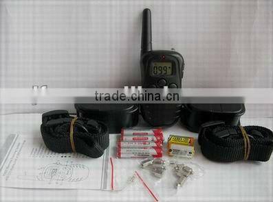dog electric shock collar system with LCD display-100 Level+Rechargeable-FOR 2 dogs patented product