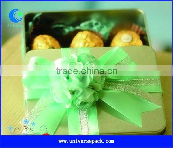 Gift Box Metal Iron Boxes Wholesale Green Nice Printed For Export Customized Products