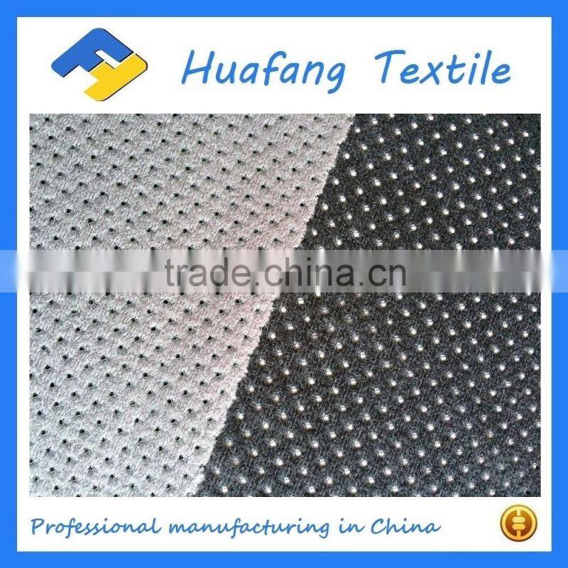 high quality polyester knitted brushed mesh fabric with hole size 1mm