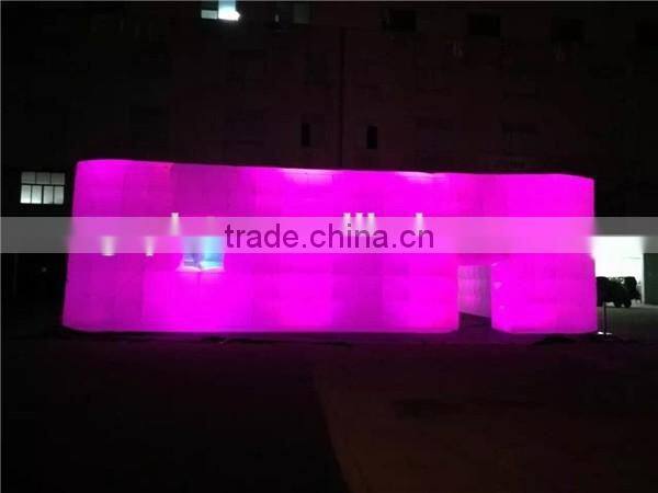 led inflatable photo tent/giant inflatable cube tent/led photo booth for advertising