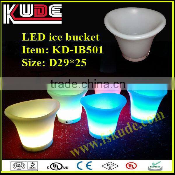 Multi-color led lighted plastic champagne wine ice cooler bucket
