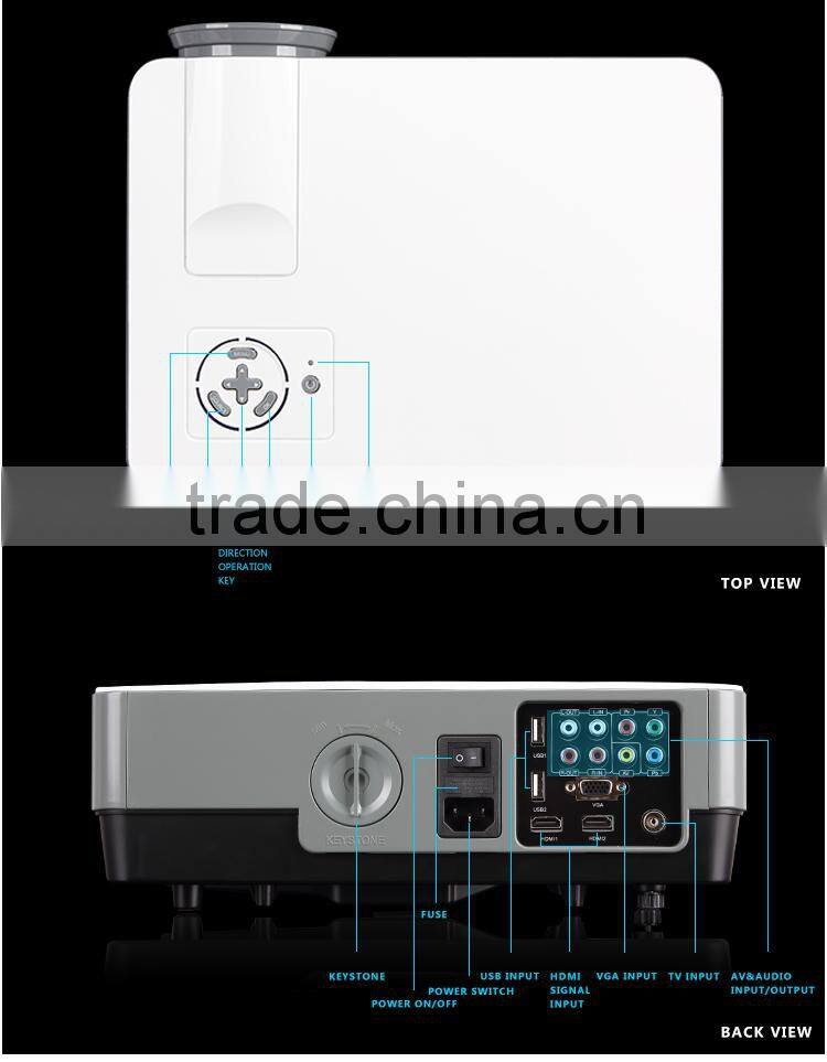 2000lumens full HD 1080P movie projector/proyector/beamer portable lcd projector RD801