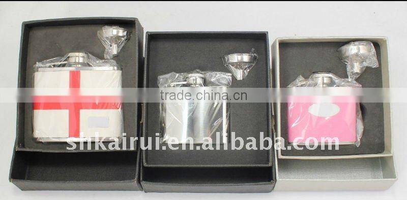 round stainless steel hip flask