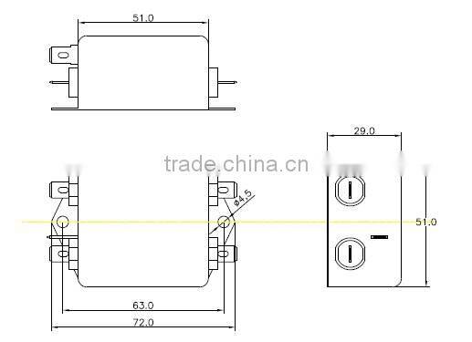 Single-phase EMI filter