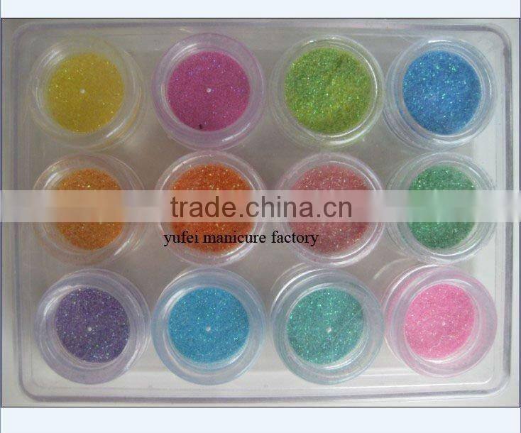12 color glitter powder dust tips salon set